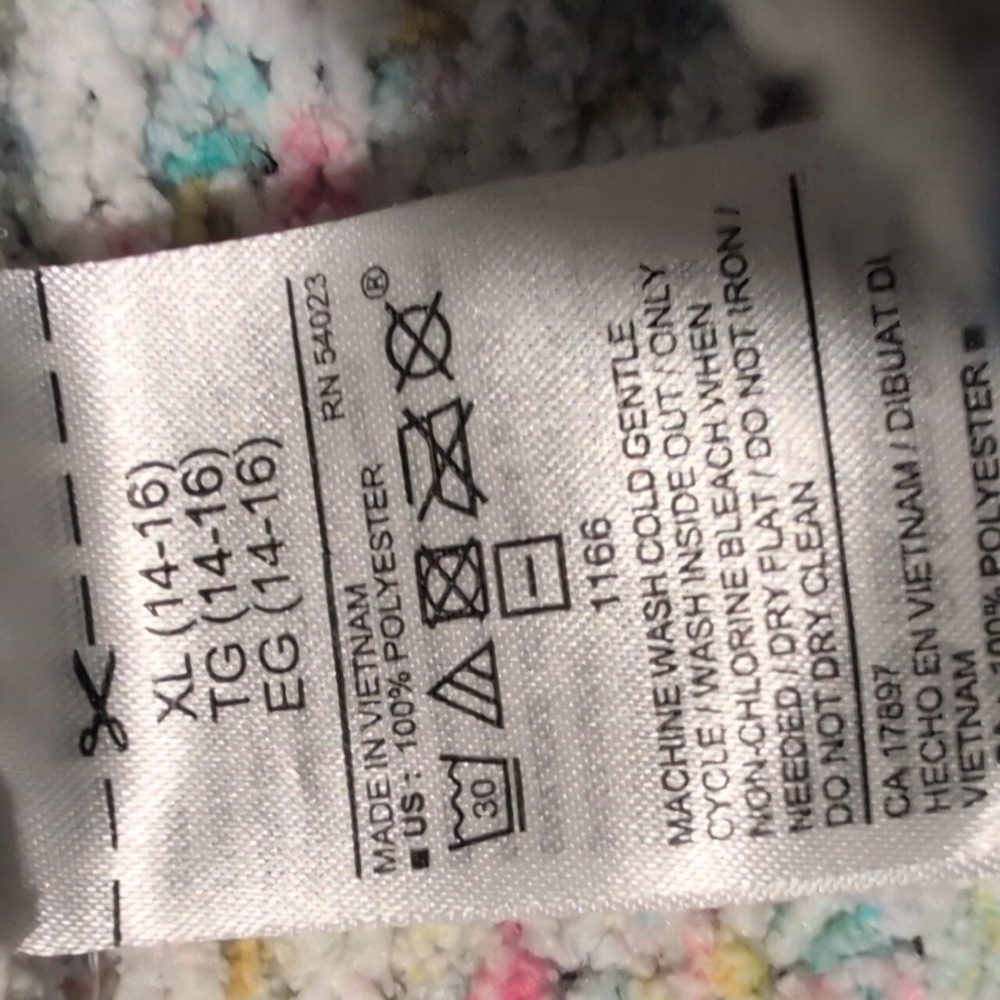 Old Navy Pastel Rainbow Speckled Velour Knit Girls Sweater Size XL 14/16 - Picture 6 of 6